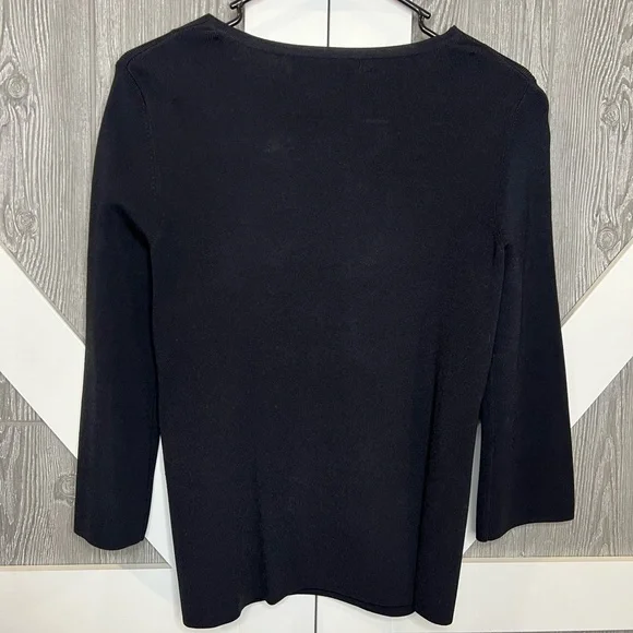 B15.22 KENAR Double Breasted Elegant Sweater/Blazer Black Small S - Picture 5 of 5